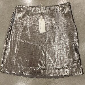 By Together Silver Sequin Skirt